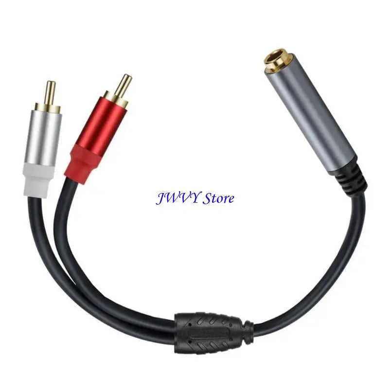 Audio cable with three connectors on a white background, branded 'JWVY Store'.