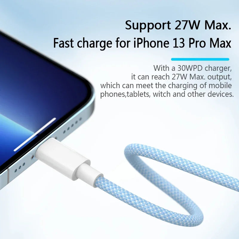 USB-C to Lightning Cable | PD 20W Fast Charging | 1M & 2M | 3D Cosmic Electronics