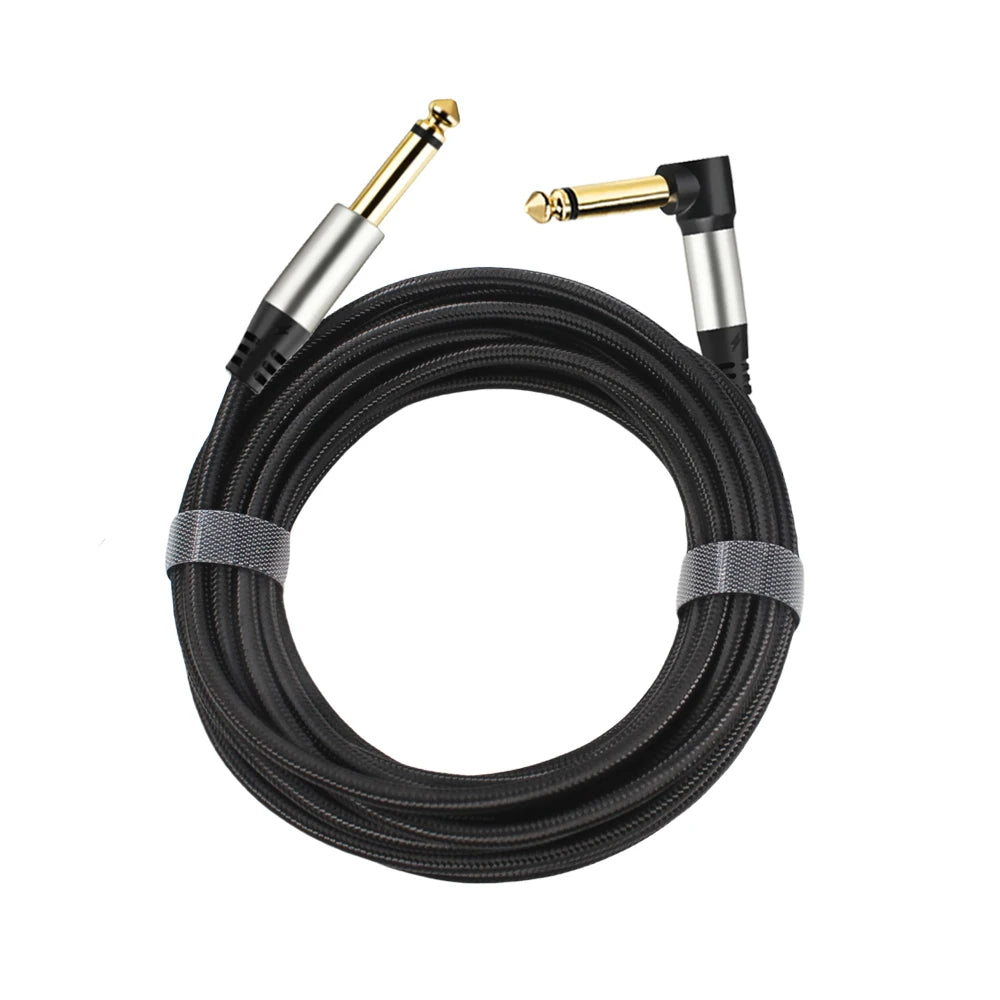 1/4" TS Mono Guitar Cable | Nylon Braided OFC | Straight & Right-Angle