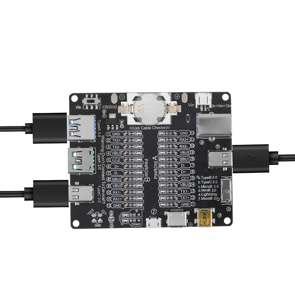 Black Cable Checker Test Board LED Indicators For Data Line Testing USB Line Data Line Test Board Without Shell