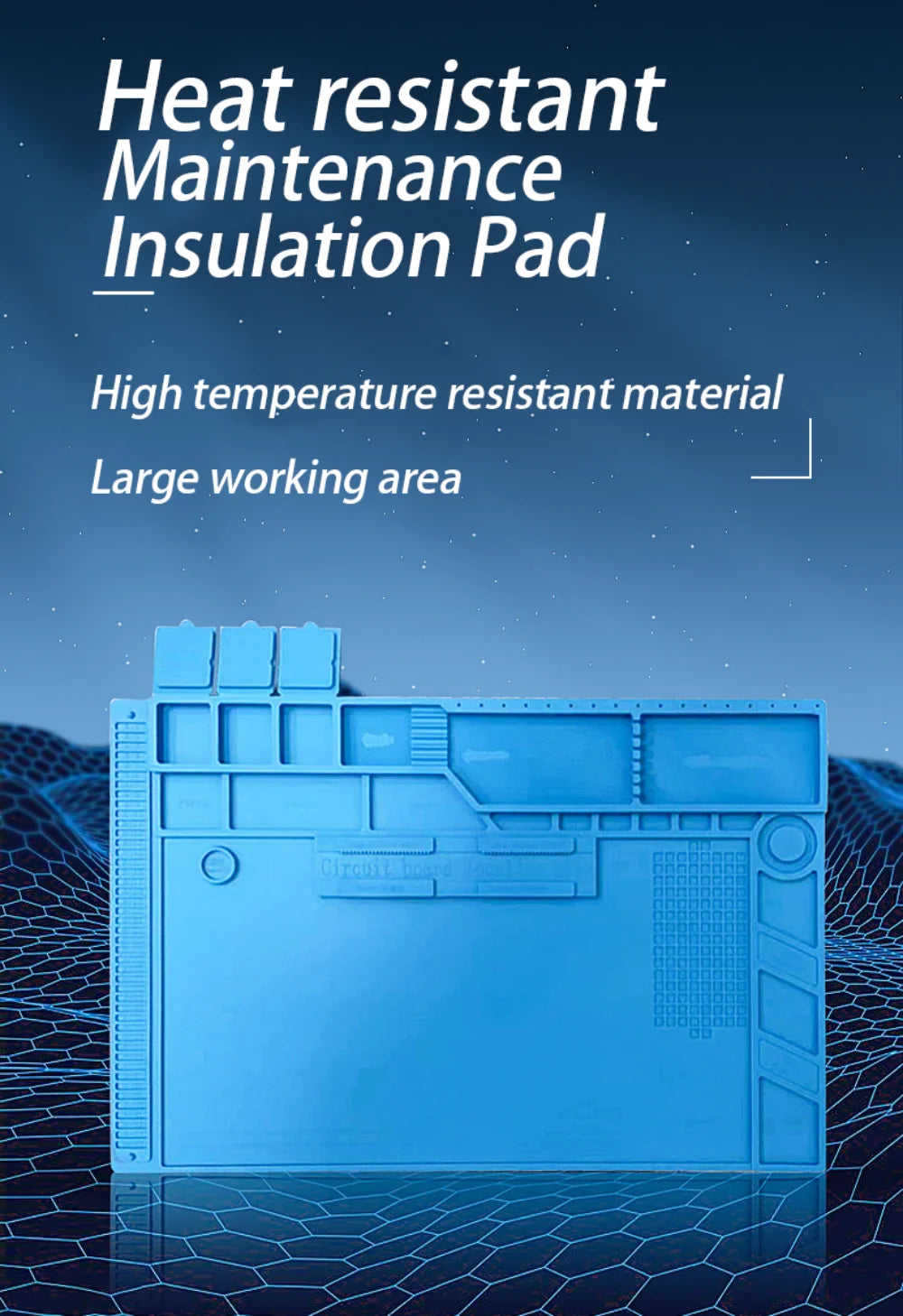 Silicone Soldering Mat - Heat Resistant 932F Anti-Static Magnetic Work Mat