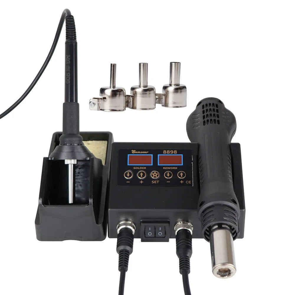 2-in-1 SMD Soldering Station - Digital Temp Control with Hot Air Heat Gun