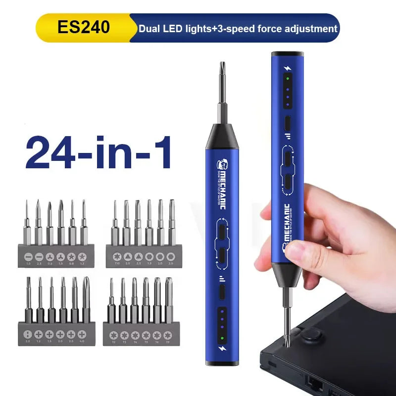 Mechanic Electric Screwdriver with LED - Phone, Tablet and Watch Repair Tool