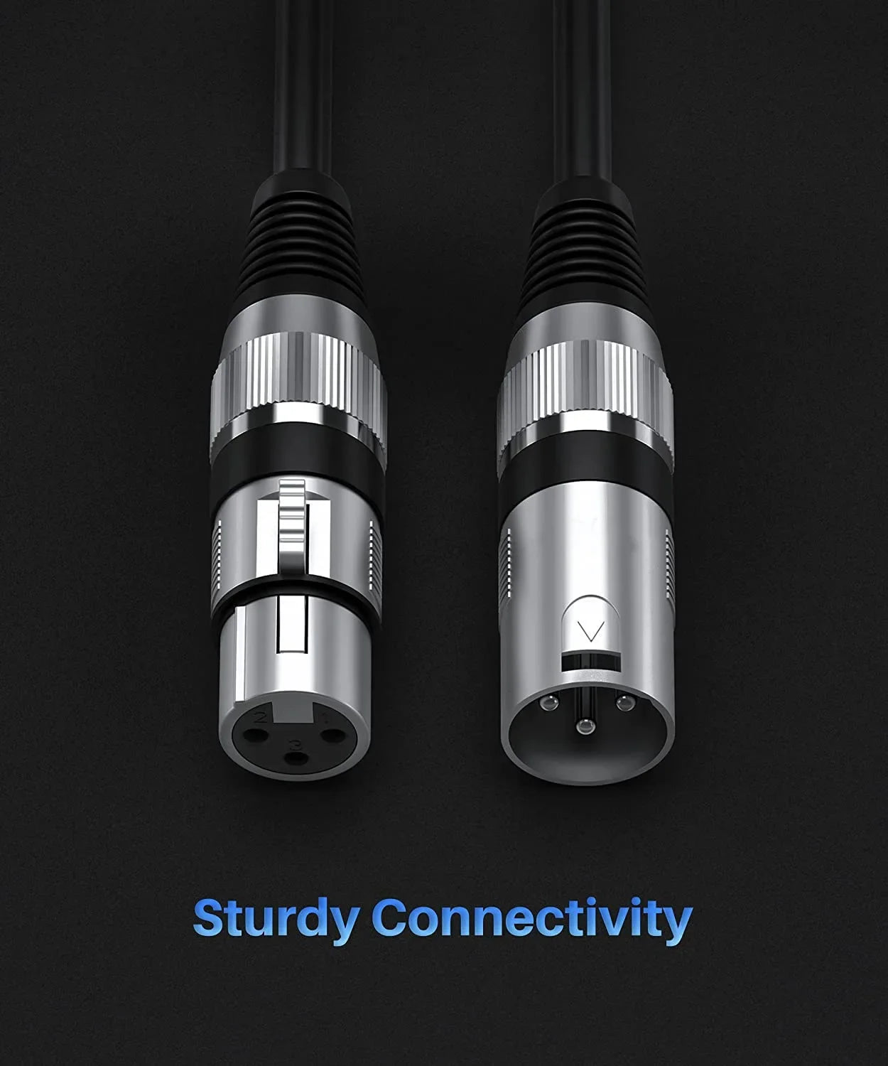 OFC XLR Balanced Microphone Cable | 3-Pin Male to Female | 1m–15m