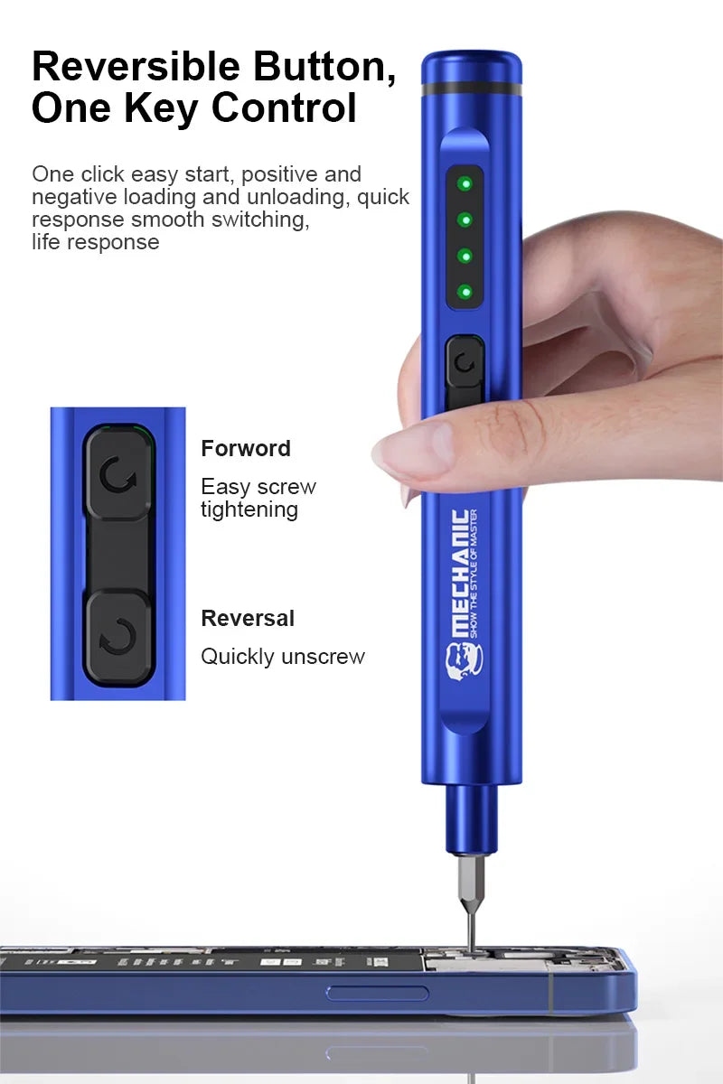 Mechanic Electric Screwdriver with LED - Phone, Tablet and Watch Repair Tool