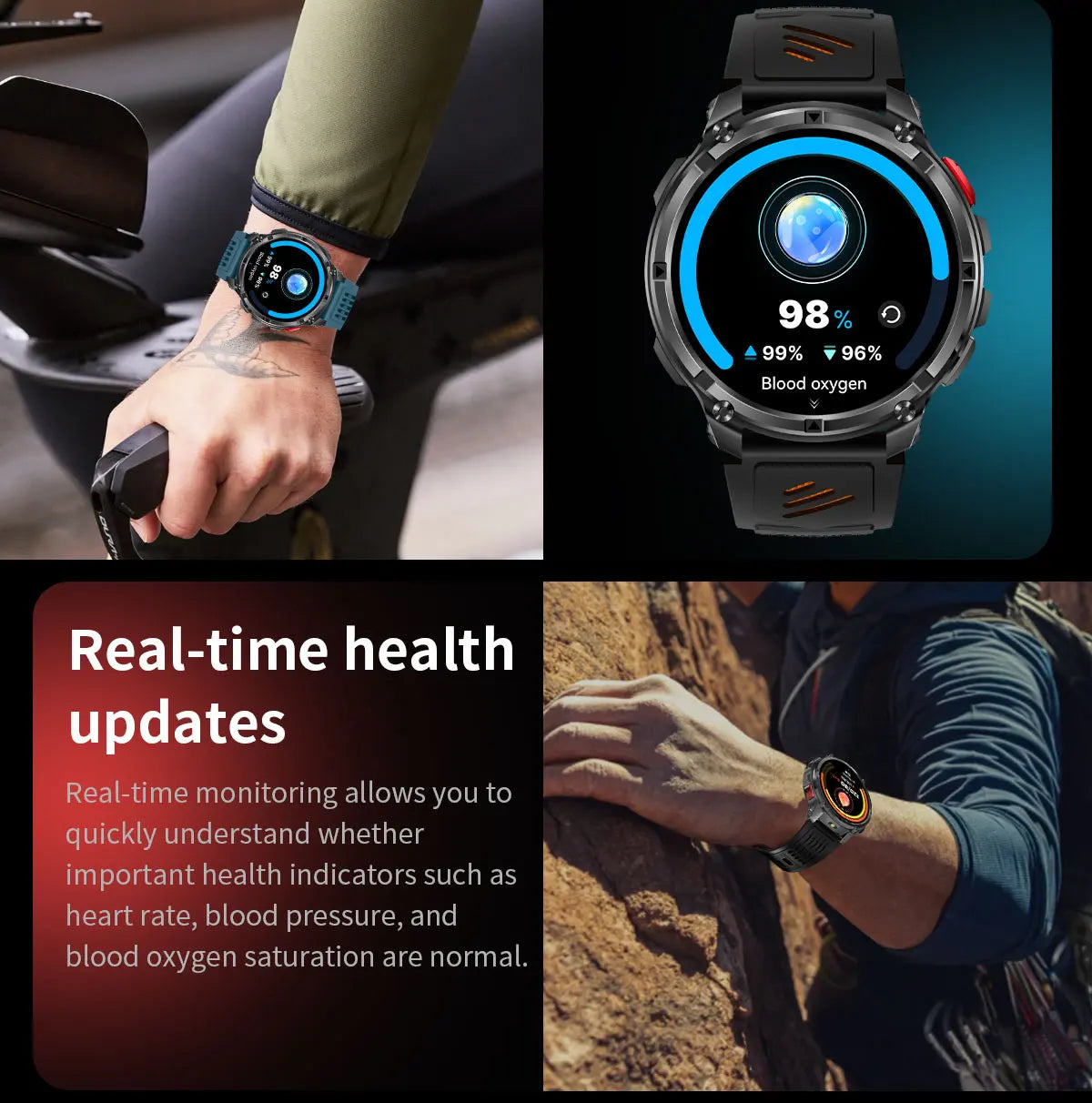 2026 New T-Rex3 Ultra 1100Mah Military Smart Watch Men 1.7"AMOLED GPS Path 5ATM Waterproof Compass LED Flashlight Smartwatch iOS