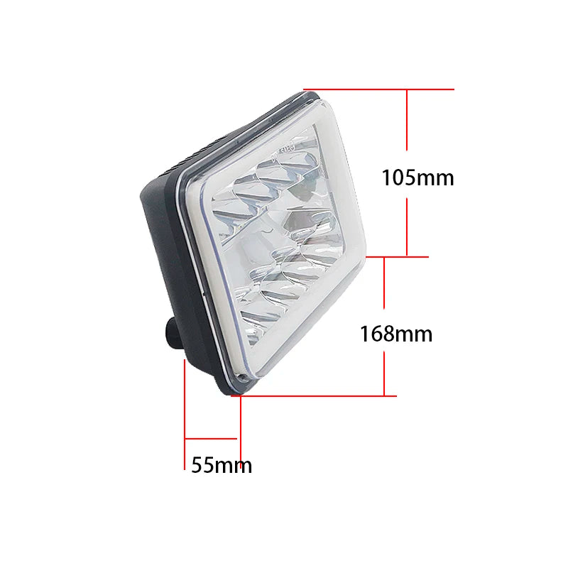4x6 LED Headlight with White Halo DRL and Amber H4 Plug - 1 PC