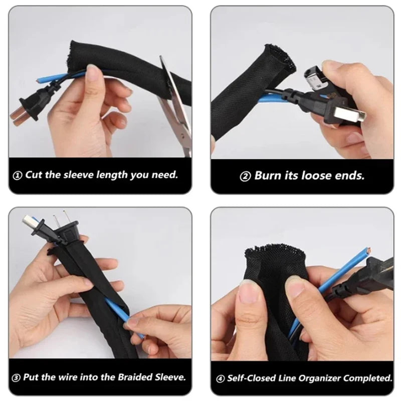 PET Braided Cable Sleeve — Nylon Wire Wrap & Harness Protector