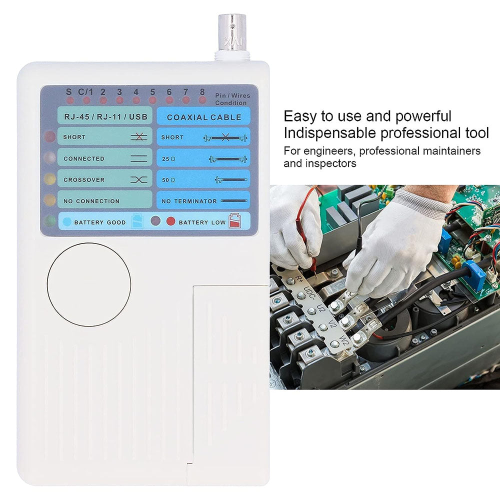Professional Multi Function 4 In 1 Network Cable Tester RJ45/RJ11/USB/BNC LAN Cable Cat5 Cat6 Wire Tester