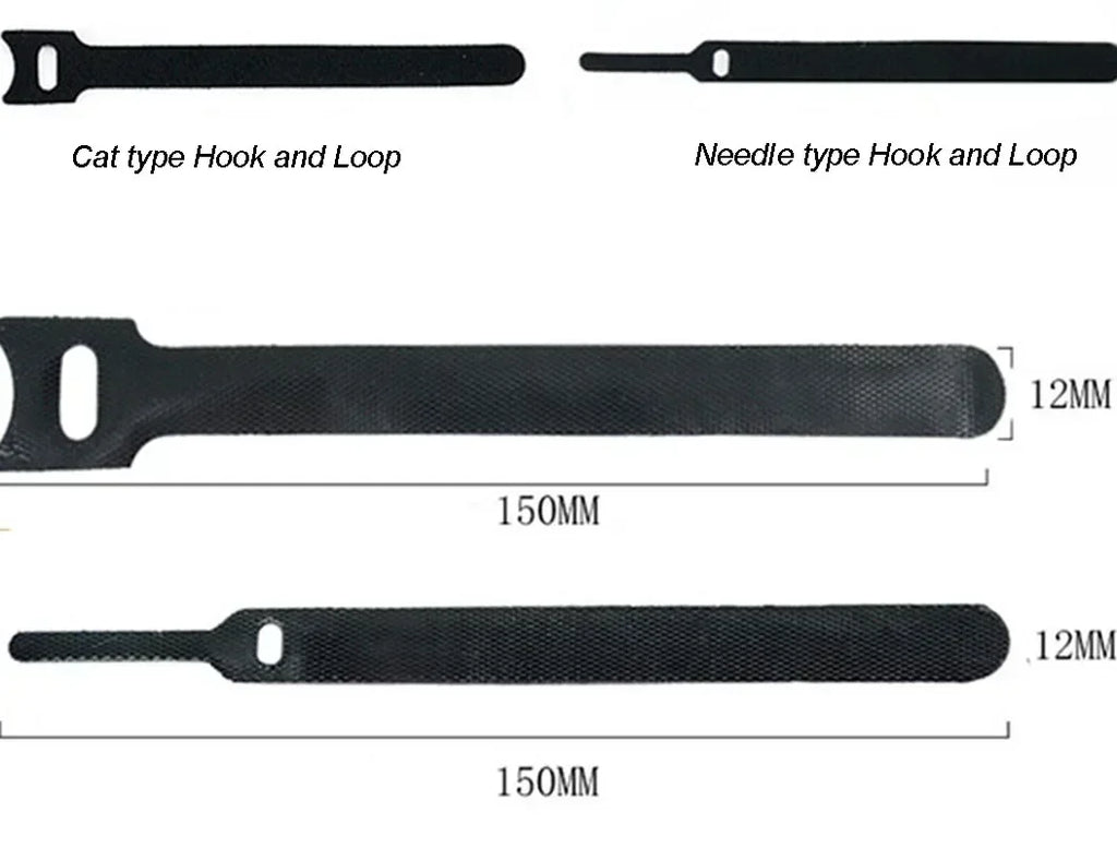 T-Type Self-Adhesive Hook & Loop Cable Ties — Reusable Nylon Velcro Straps (50 Pack)