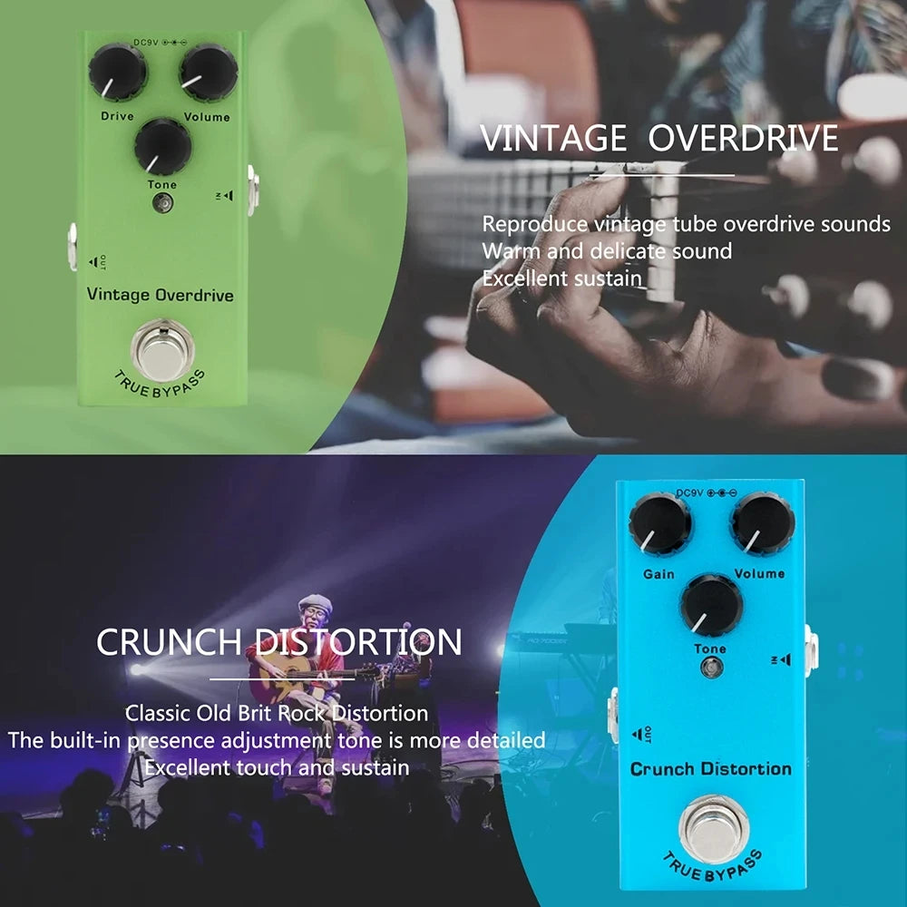 Guitar Effects Pedal – True Bypass, Aluminum Alloy | Overdrive, Distortion, Chorus, Delay & More