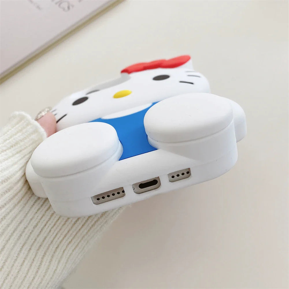 Phone case with cartoon character design on a light background