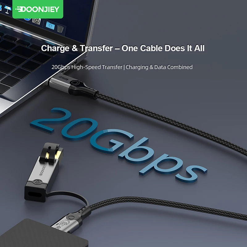 USB-C to Gigabit Ethernet Adapter — 3-in-1 with 4K@60Hz & 100W PD