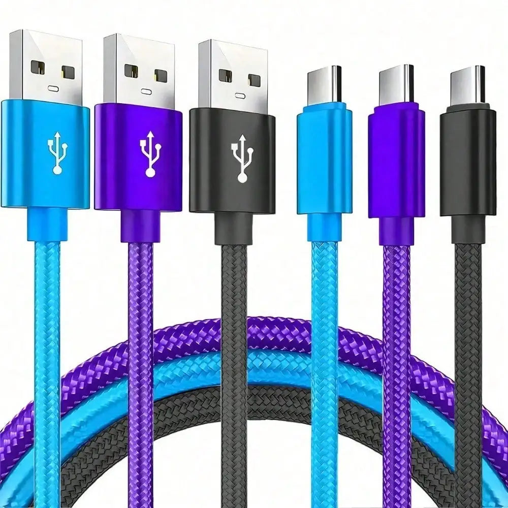 1/3PCS USB Type C Fast Charging Cable, Android Phone 3.3ft/6.6ft /9.9ft Long  USB A To USB-C High Speed Charger Data Cable
