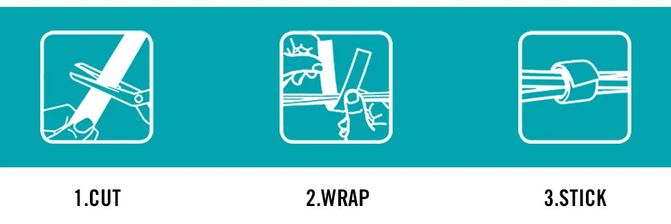 Self-Adhesive Hook & Loop Velcro Tape — Black & White, 20–50mm Width