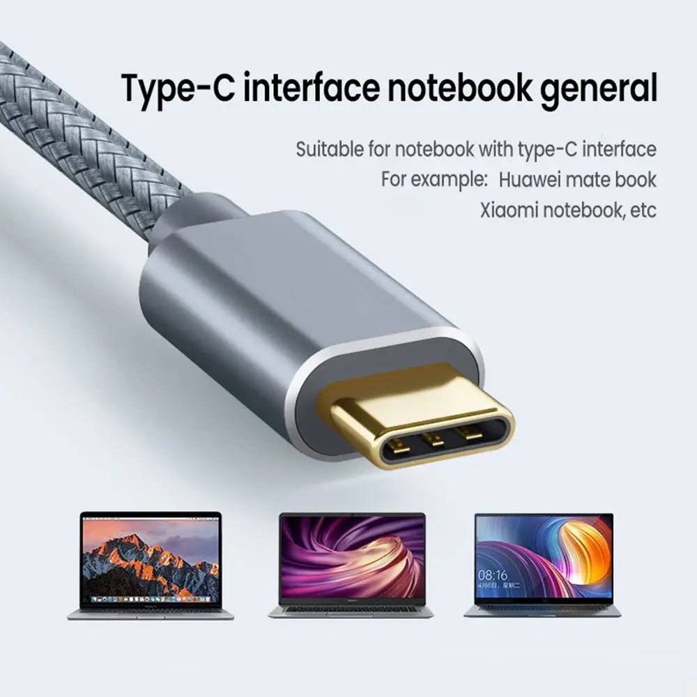 0.5m-3.0m USB C to USB B 2.0 Printer Cable Braided Printer Scanner Laptop Computer High Speed for Epson HP Brother Huawei Xiaomi