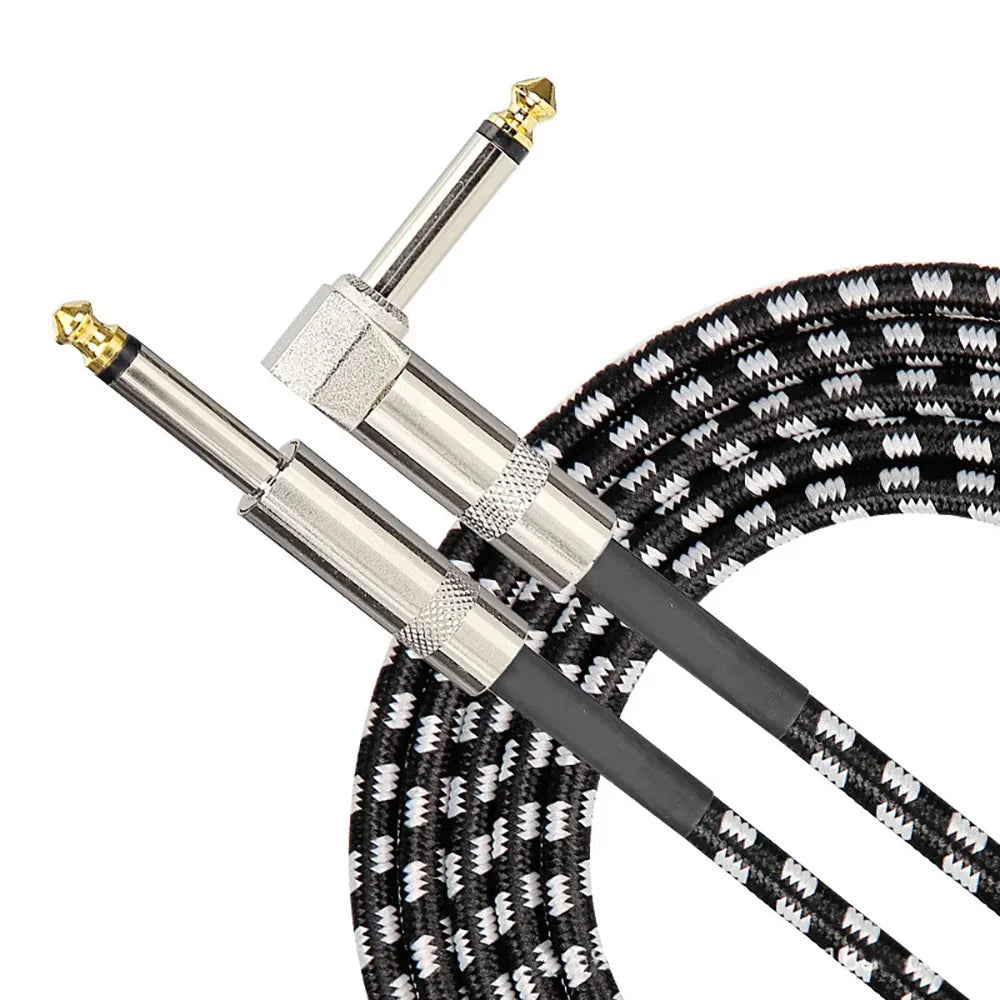 1/4" TRS Guitar Instrument Cable | OFC 95% Braided Shield | Straight & Right-Angle | 1.5m–10m
