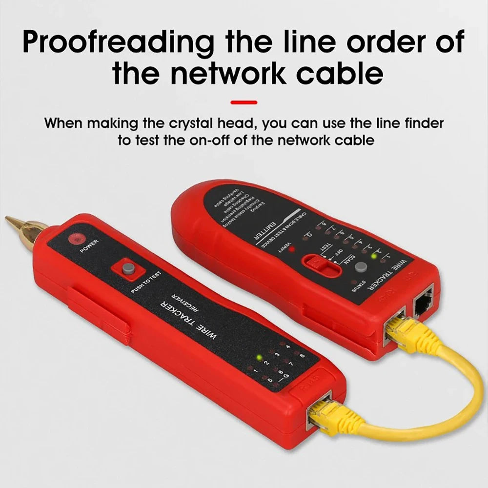 Kebidumei Ethernet LAN Network Cable Tester RJ45 RJ11 LAN Line Tester Finder Telephone Wire Tracker Receiver Network Tool Repair