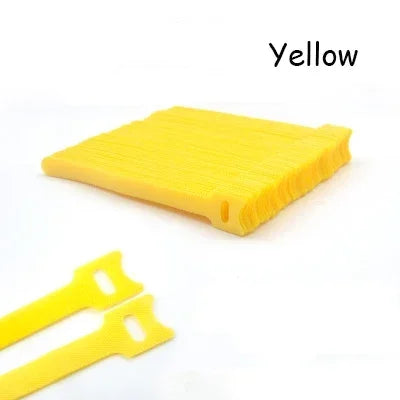 T-Type Self-Adhesive Hook & Loop Cable Ties — Reusable Nylon Velcro Straps (50 Pack)