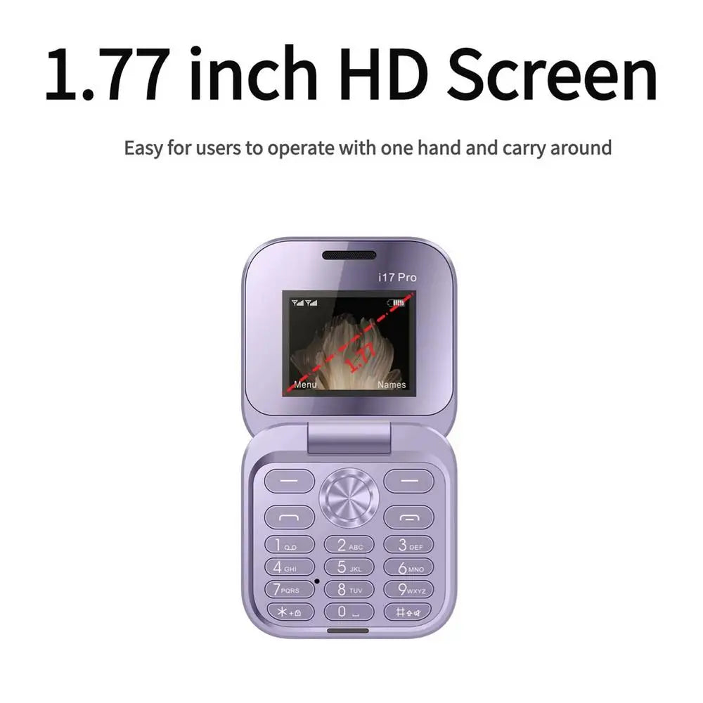 Mini Foldable Phone for Seniors | 2G GSM Dual SIM Clamshell Mobile
