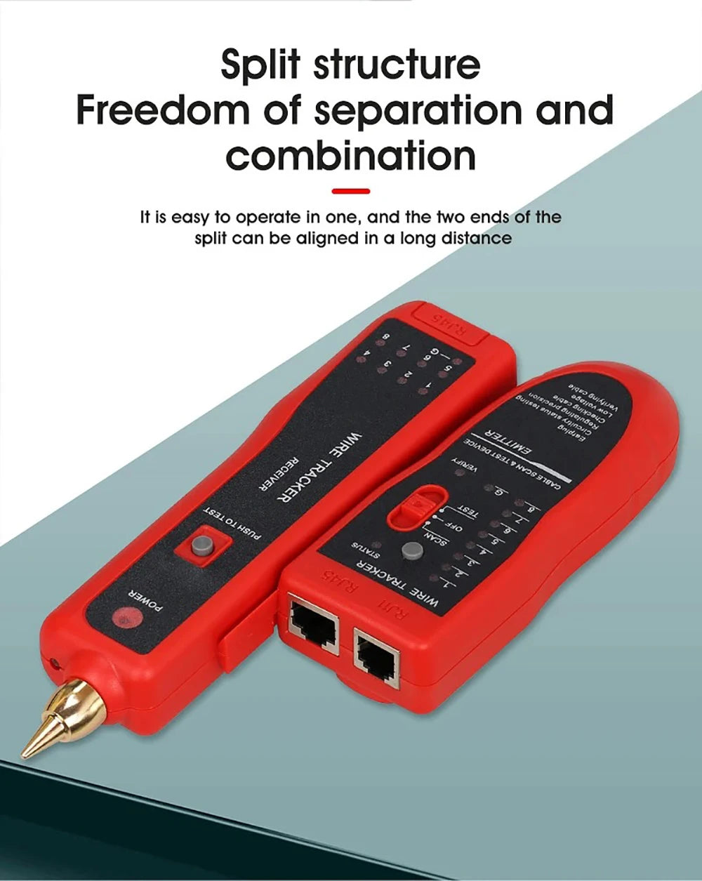 Kebidumei Ethernet LAN Network Cable Tester RJ45 RJ11 LAN Line Tester Finder Telephone Wire Tracker Receiver Network Tool Repair