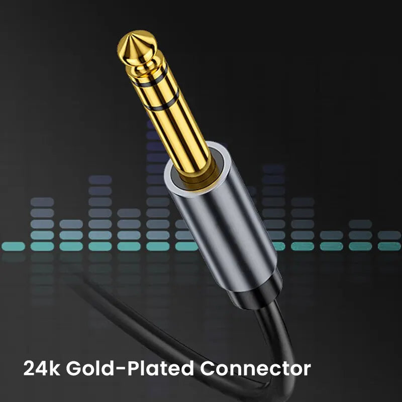 Professional 1/4" TS Instrument Cable | OFC Core | 24K Gold Connectors | 1m–3m