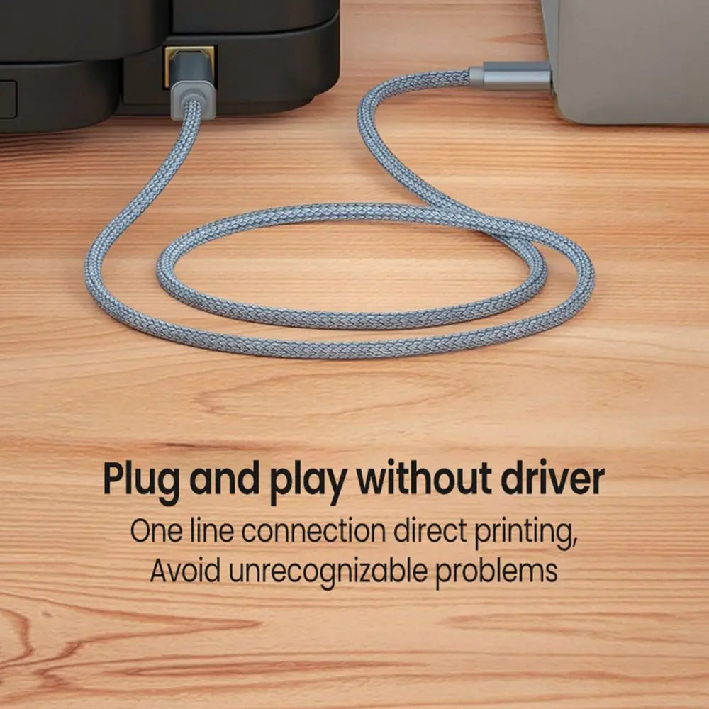 USB C to USB B 2.0 Printer Cable
