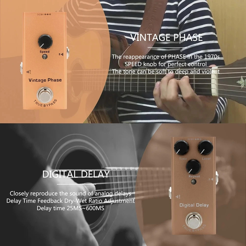 Guitar Effects Pedal – True Bypass, Aluminum Alloy | Overdrive, Distortion, Chorus, Delay & More