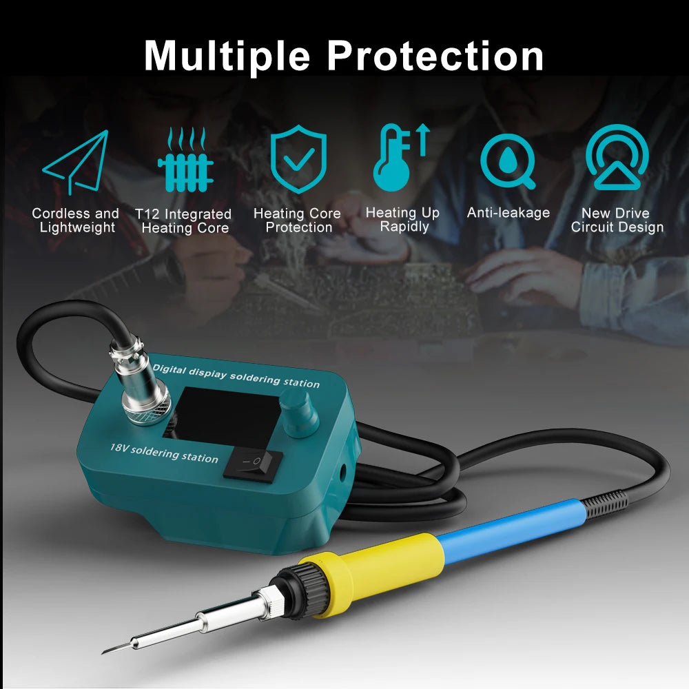 Cordless Electric Soldering Iron - 60W for Makita 18V Battery, PCB Repair