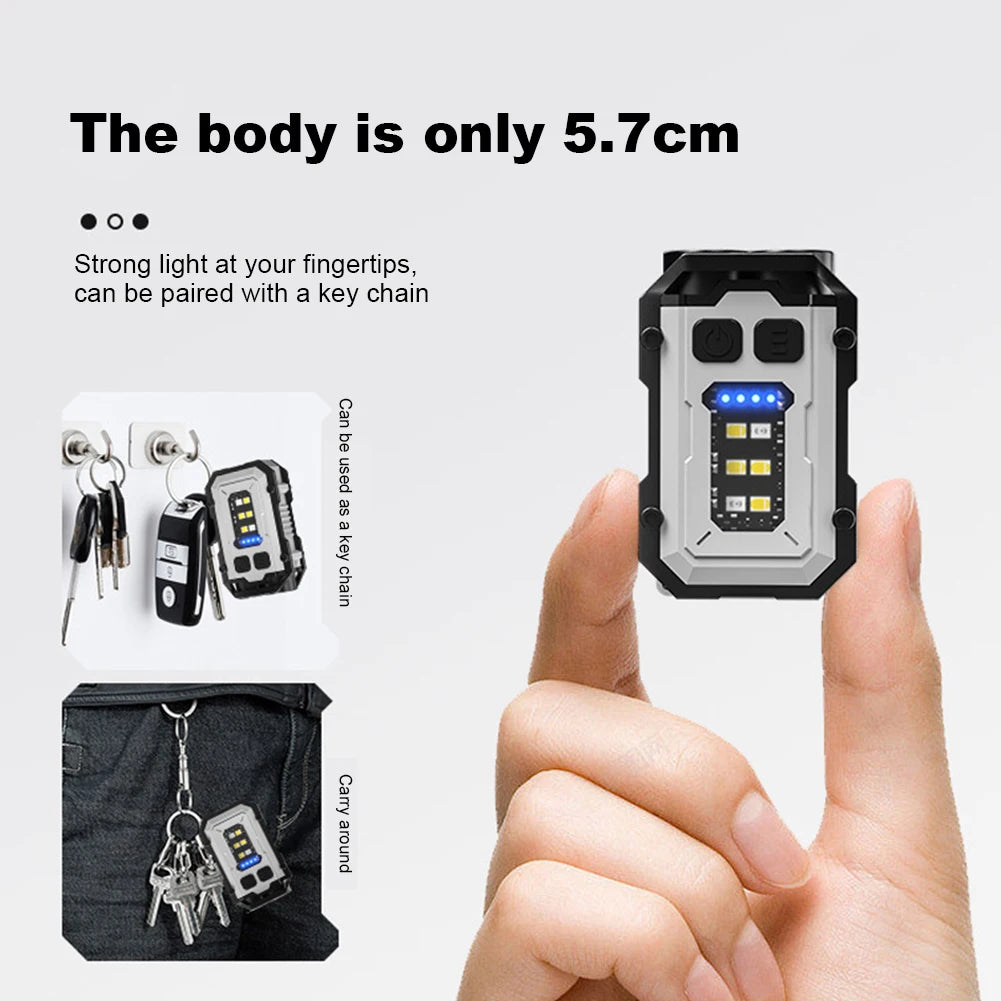 USB-C Rechargeable Keychain Flashlight – 180LM LED Torch for Camping, Fishing & Emergencies