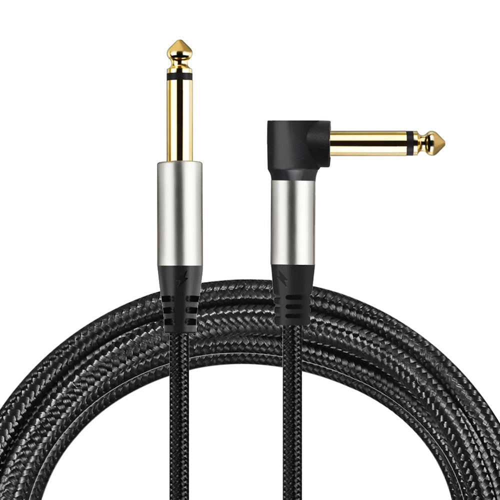 1/4" TS Mono Guitar Cable | Nylon Braided OFC | Straight & Right-Angle