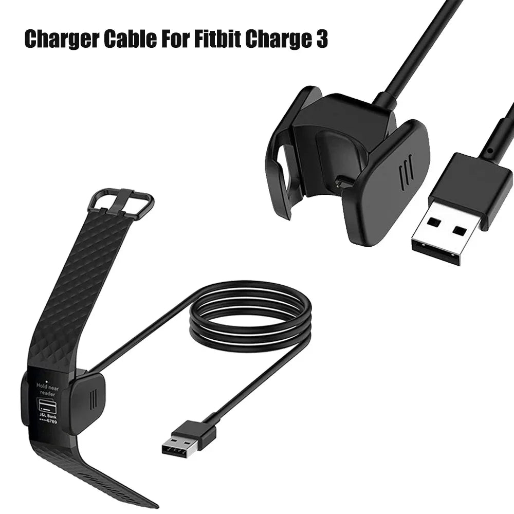 Fitbit Charge 2 / 3 / 4 USB Charging Cable – Replacement Charger Cord