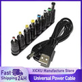 USB to DC Power Cable — 8 Interchangeable Tips for CCTV, Routers & More