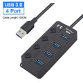 USB 3.0 Hub — 4 & 7 Port Splitter with LED & On/Off Switch