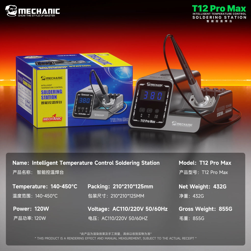 Mechanic T12 Pro Max Soldering Station - C210/C115/C245 Tips
