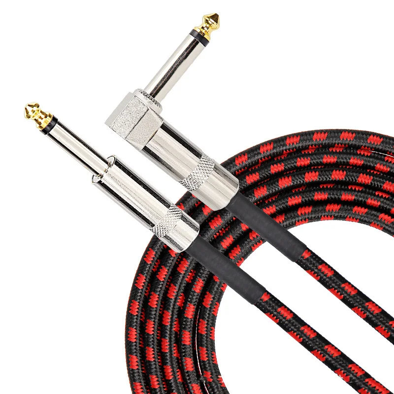 1/4" TRS Guitar Instrument Cable | OFC 95% Braided Shield | Straight & Right-Angle | 1.5m–10m
