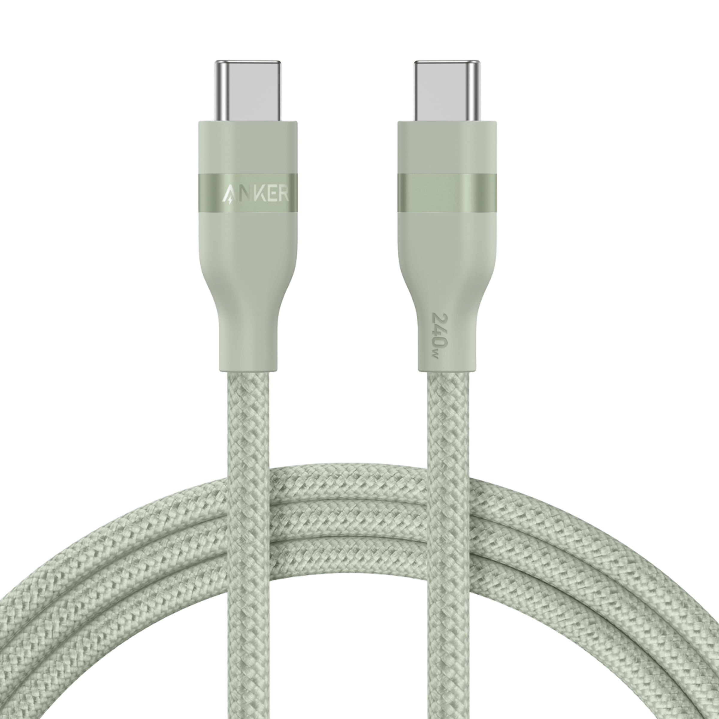 Anker USB-C auf USB-C Kabel (0,9 m / 1,8 m, 240W, Geflecht aus recycelten Materialien)