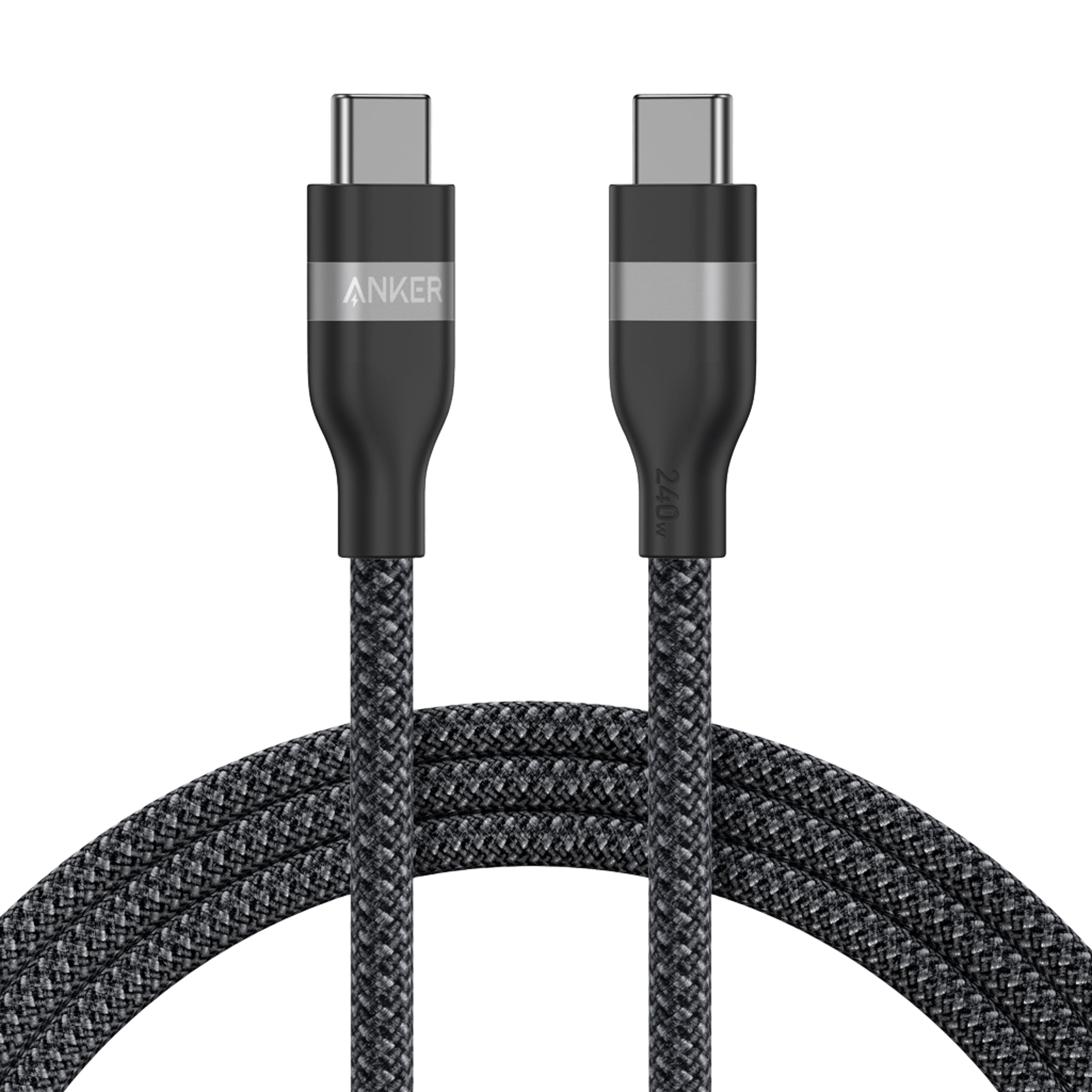 Anker USB-C auf USB-C Kabel (0,9 m / 1,8 m, 240W, Geflecht aus recycelten Materialien)