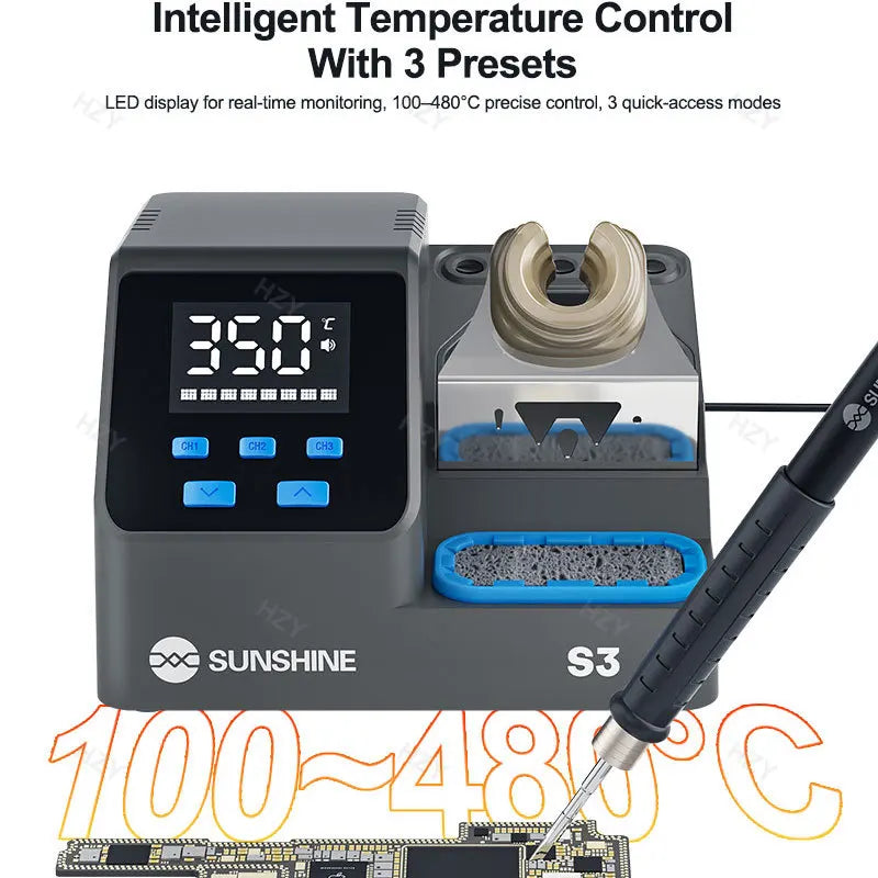 Sunshine S3 60W Soldering Station - Intelligent Temp Control with 210 Tips