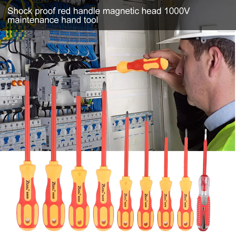 Magnetic Insulated Screwdriver Set - Phillips and Slotted Electrician Bits