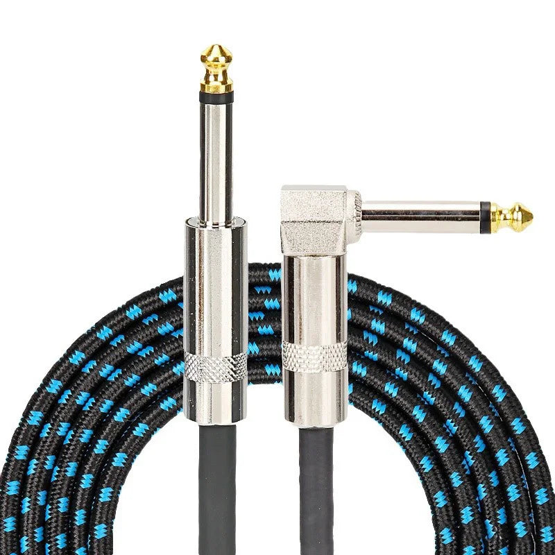 1/4" TRS Guitar Instrument Cable | OFC 95% Braided Shield | Straight & Right-Angle | 1.5m–10m