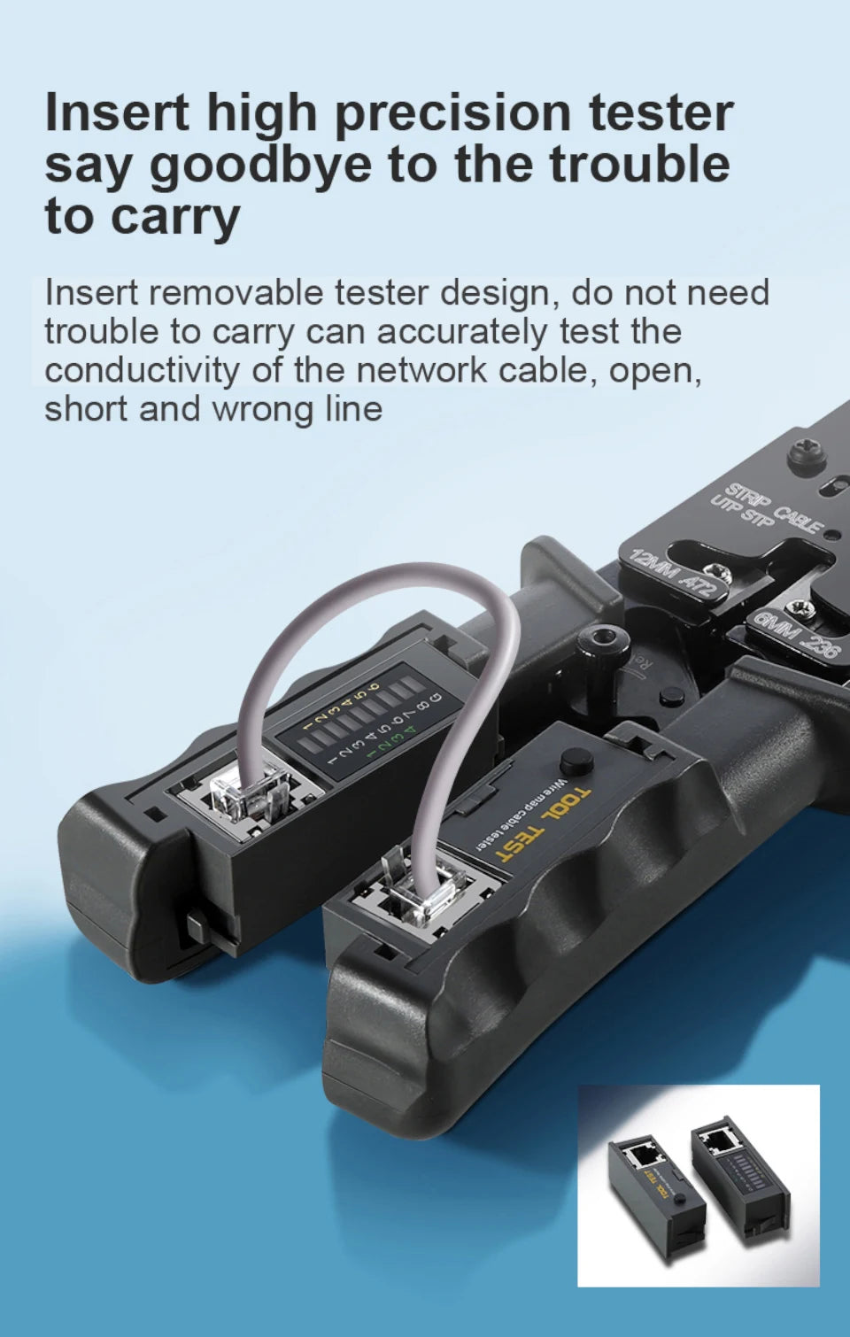 Internet Cable Tool 3 in1 RJ45  Network Plier /LAN Cable Test /Crimping /Cutting Tool Tester  6P/8P/4P Cable Tester