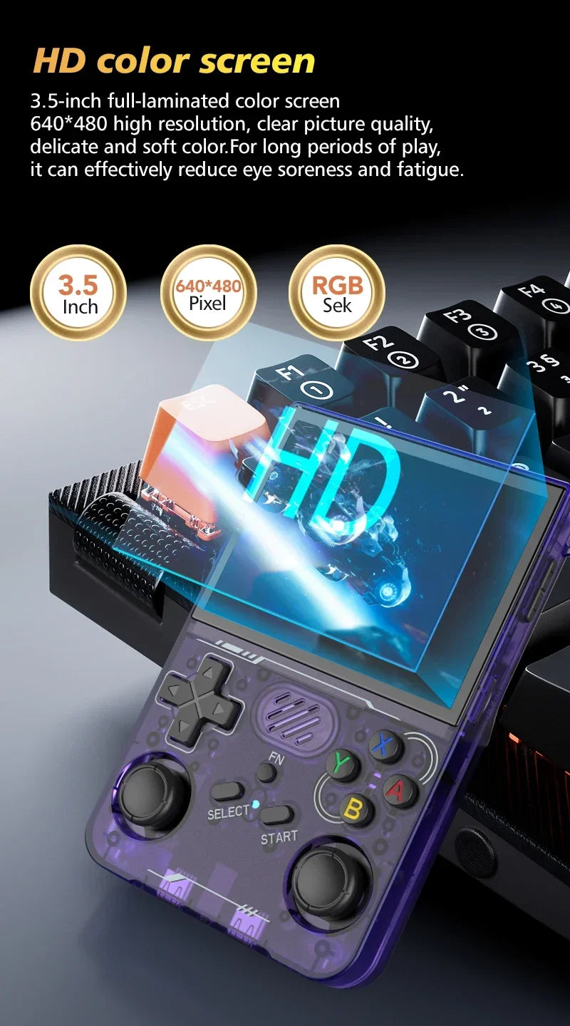 BOYHOM R36XX Retro Handheld Game Console – 60,000+ Games, 3.5" IPS Screen, Built-in Wi-Fi