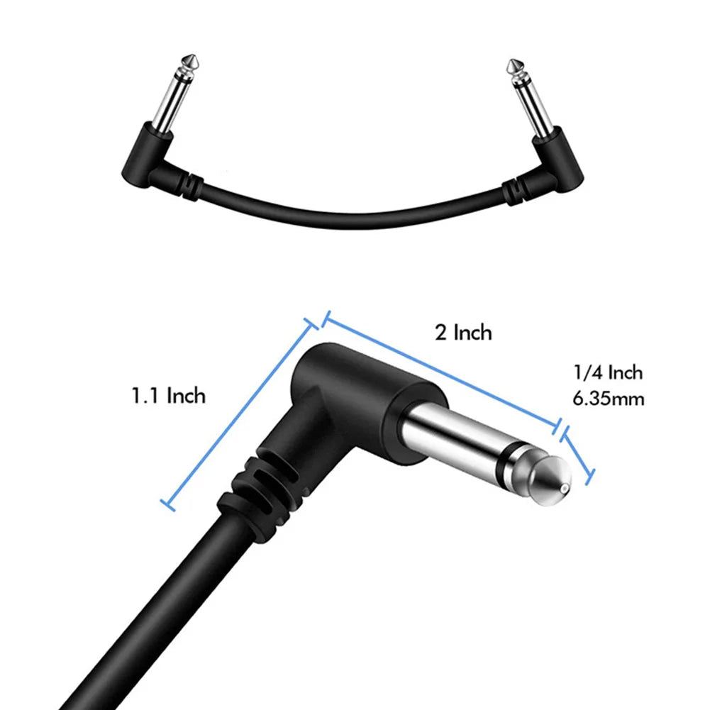 1/4" Right-Angle Guitar Pedal Patch Cable | 15cm Low-Profile | Tangle-Free Pedalboard Cable