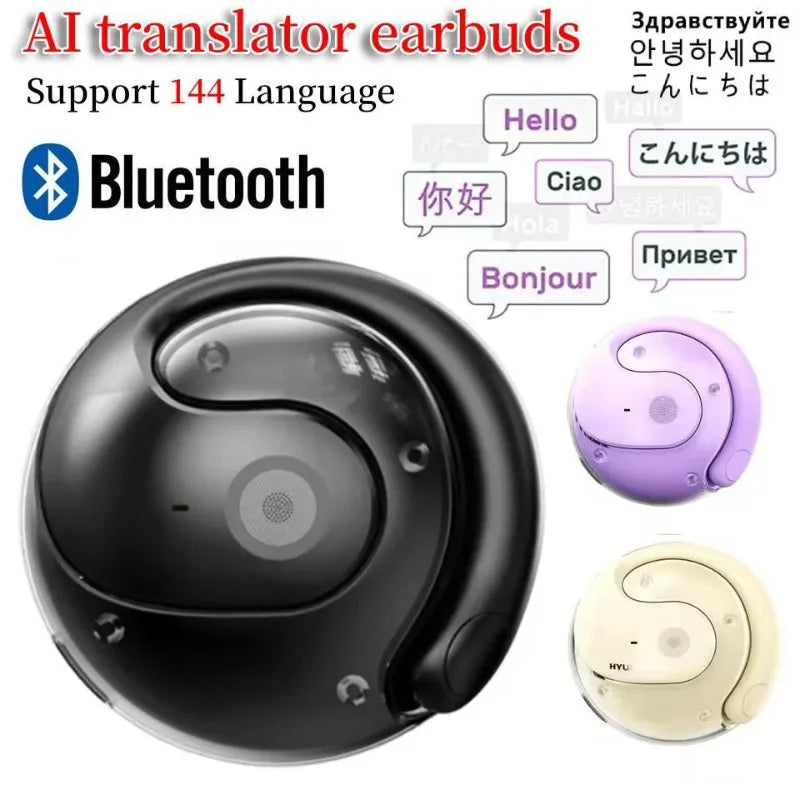 DAMORE AI Translator Earbuds – 144 Languages | Wireless Bluetooth ANC Headphones