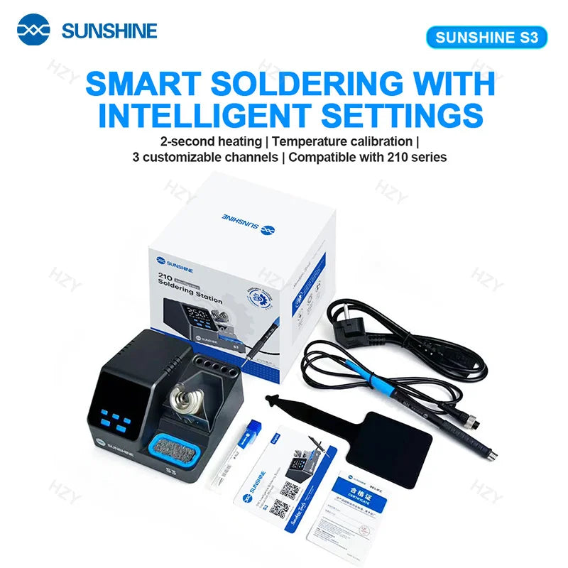 Sunshine S3 60W Soldering Station - Intelligent Temp Control with 210 Tips