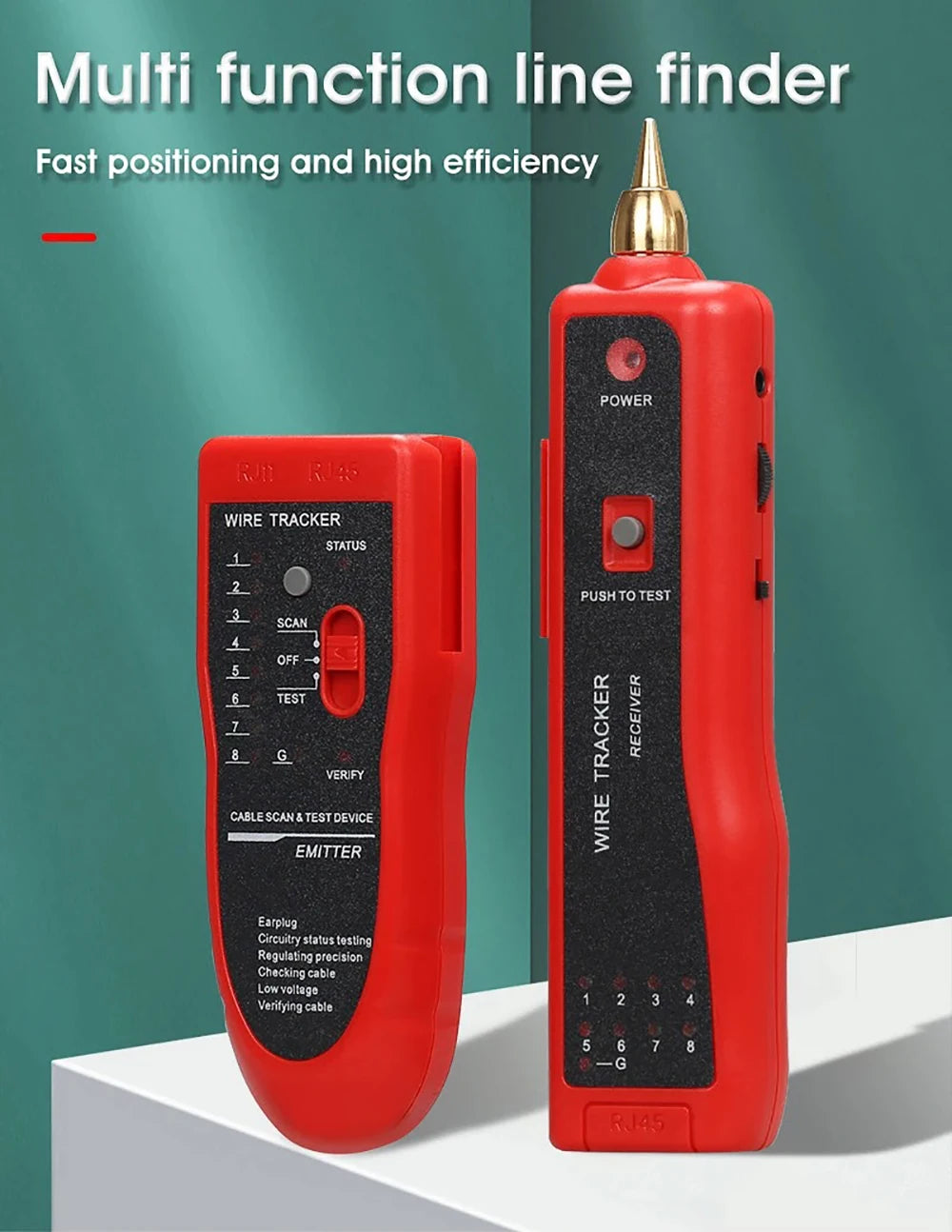 Kebidumei Ethernet LAN Network Cable Tester RJ45 RJ11 LAN Line Tester Finder Telephone Wire Tracker Receiver Network Tool Repair