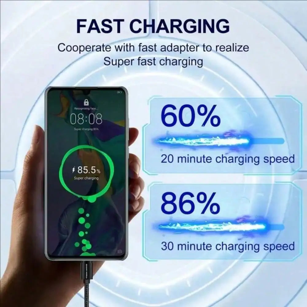 1/3PCS USB Type C Fast Charging Cable, Android Phone 3.3ft/6.6ft /9.9ft Long  USB A To USB-C High Speed Charger Data Cable