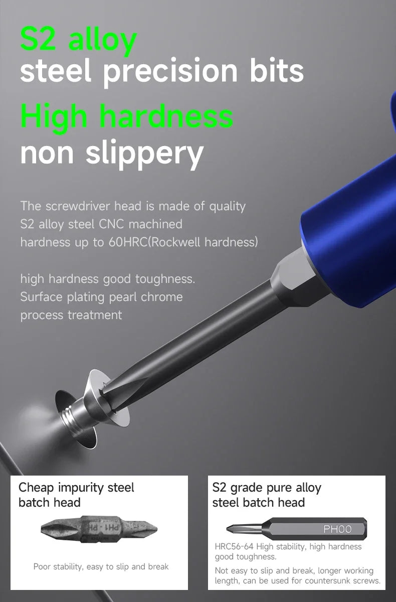 Mechanic Electric Screwdriver with LED - Phone, Tablet and Watch Repair Tool