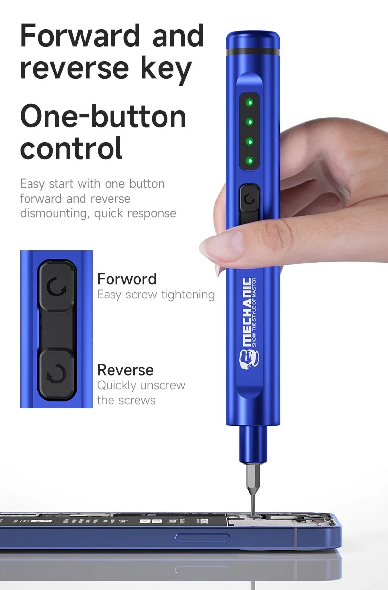 Mechanic Electric Screwdriver with LED - Phone, Tablet and Watch Repair Tool